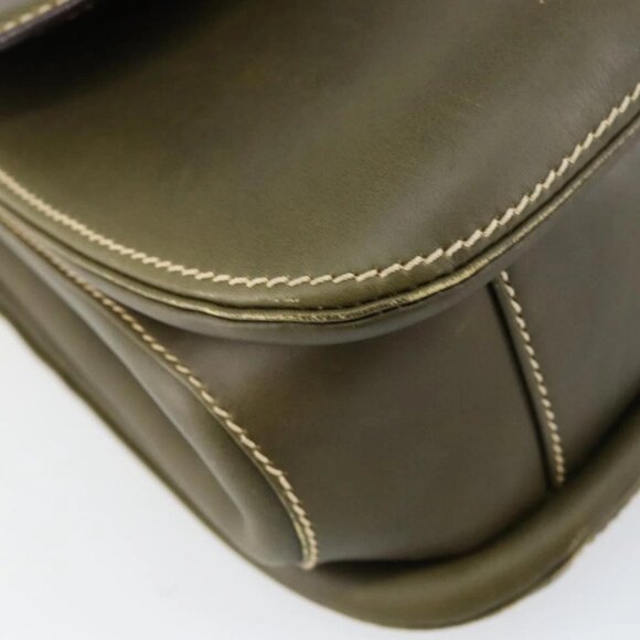 GUCCI Bamboo Hand Bag Leather Khaki Gold Auth ep11339 - Picture 5 of 16